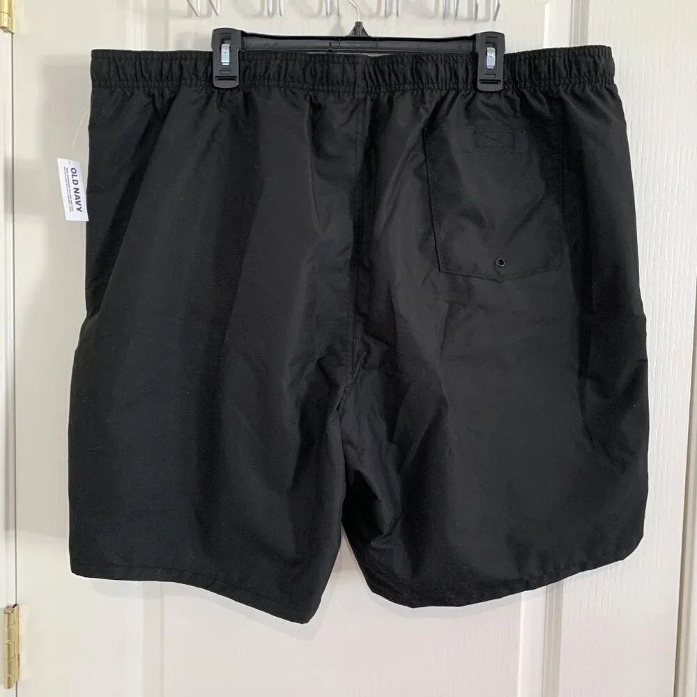 Old Navy Solid Swim Trunks Suit Built-in Briefs Black Men’s Size XXL NEW